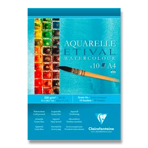 Akvarelový blok Clairefontaine Etival Study Cold Pressed A4, 10 listů, 200 g